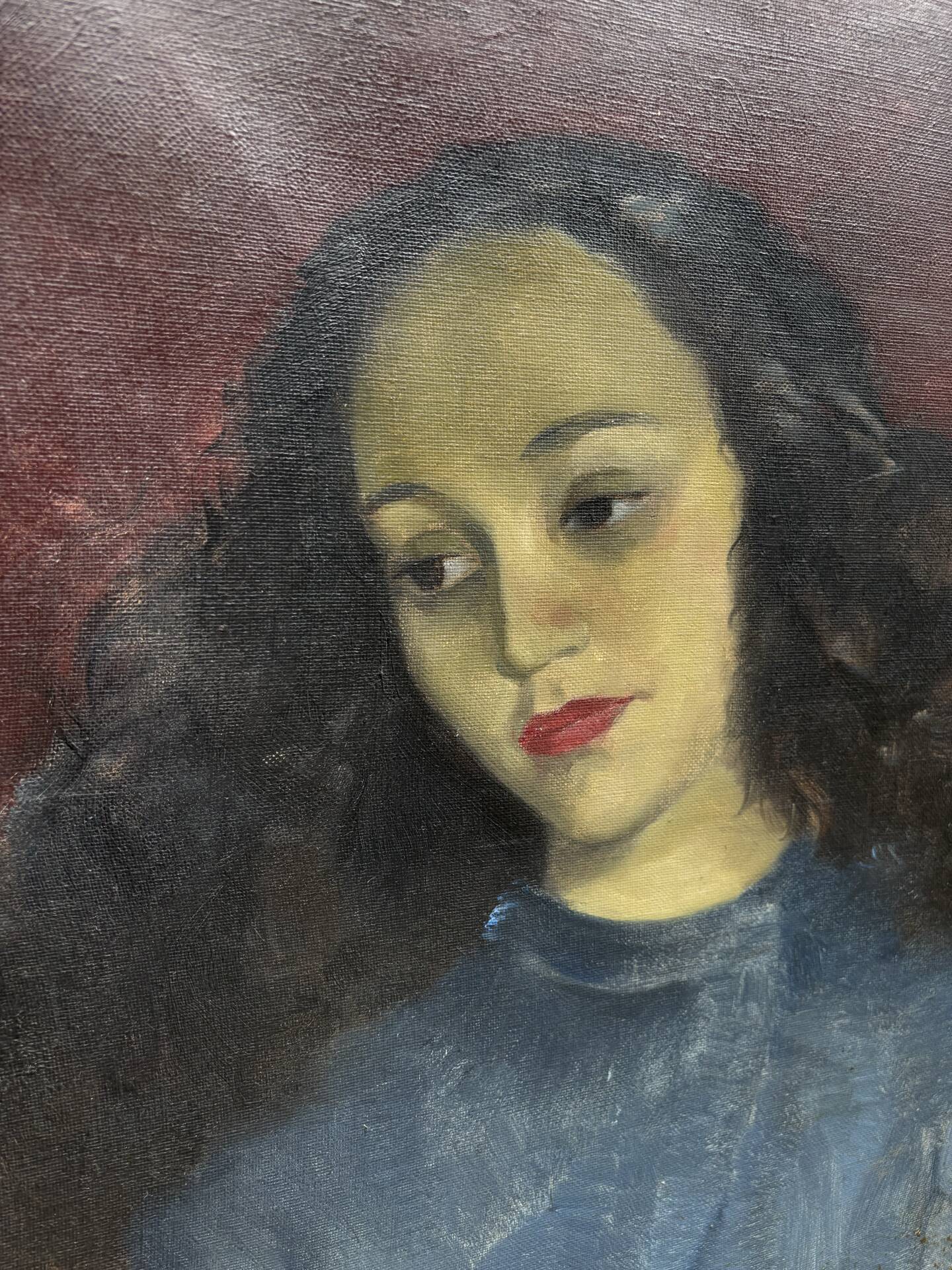 Oil portrait of young woman by Jean Hynderick