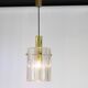 Large lantern-shaped pendant light with cylindrical glass shade by Limburg, Germany, 1960s.