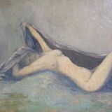 Nude painting elongated naïve art