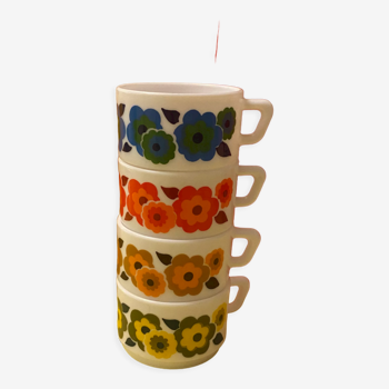 Tasses a expresso arcopal lotus vintage rétro pops 70s