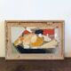Mid-Century Modern Swedish "Altea" Vintage Abstract Figurative Oil Painting, Framed