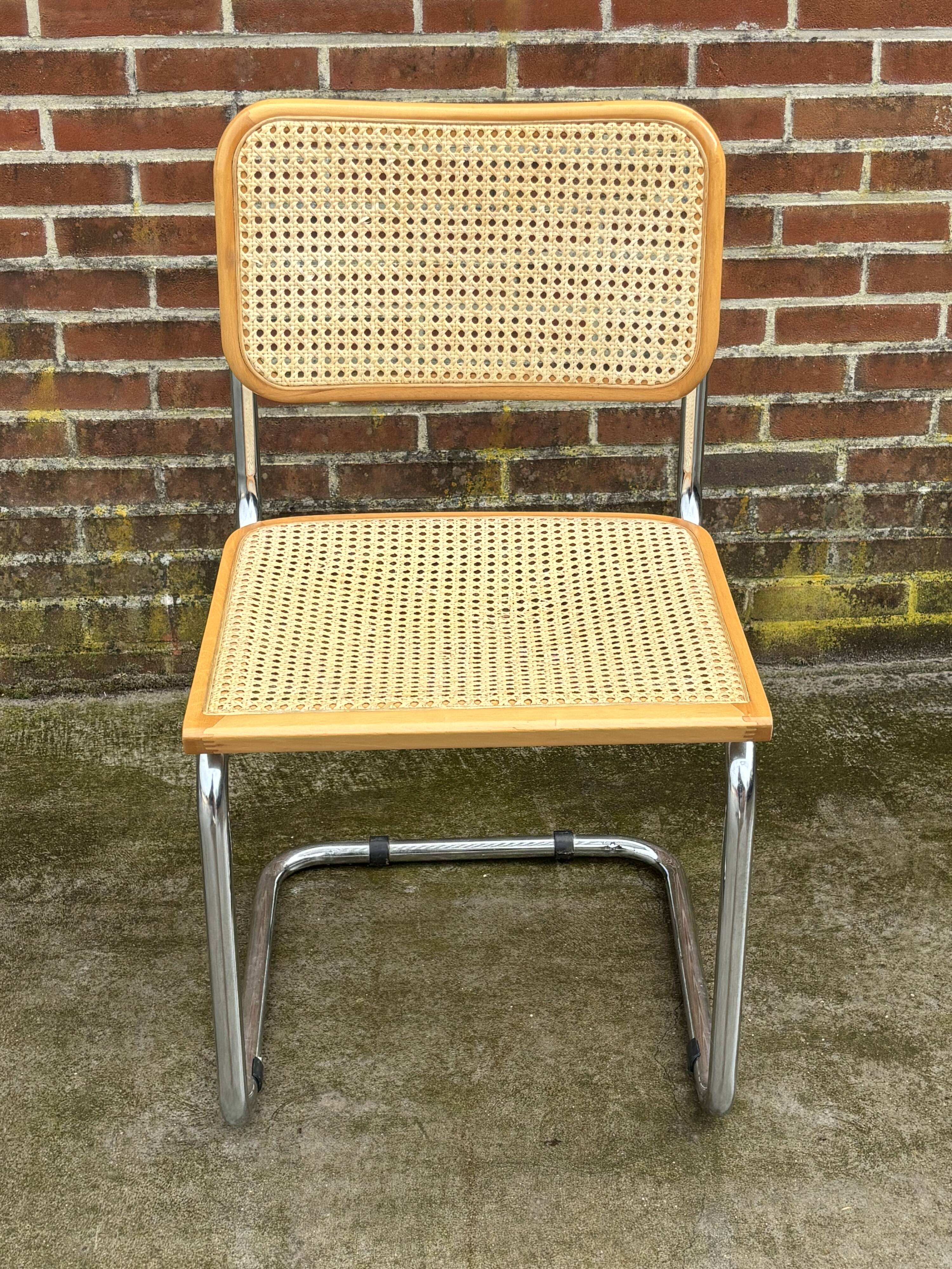 Set of 4 chairs model Cesca B32 designed by Marcel Breuer design