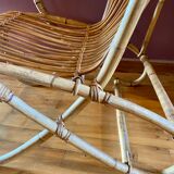 Adult armchair, vintage rattan and bamboo from the 60