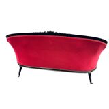 Napoleon III period bench – Blackened wood, brass and red velvet