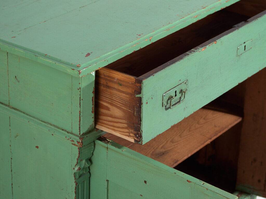 Central European pine commode with original green paint – Tyrol, circa 1890