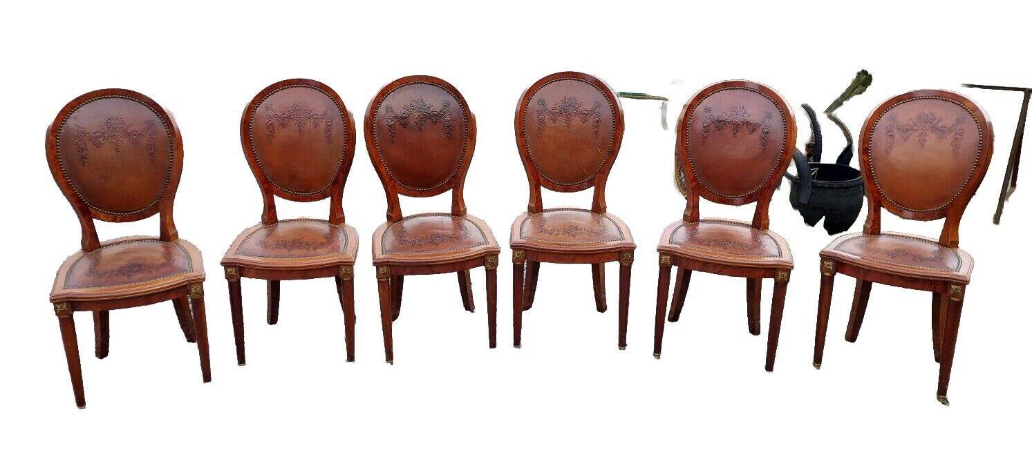 Chaises style Louis XVI en acajou x 6
