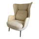 FRITZ HANSEN - Fauteuil Ro Tissu Bouclette Pieds en Aluminium