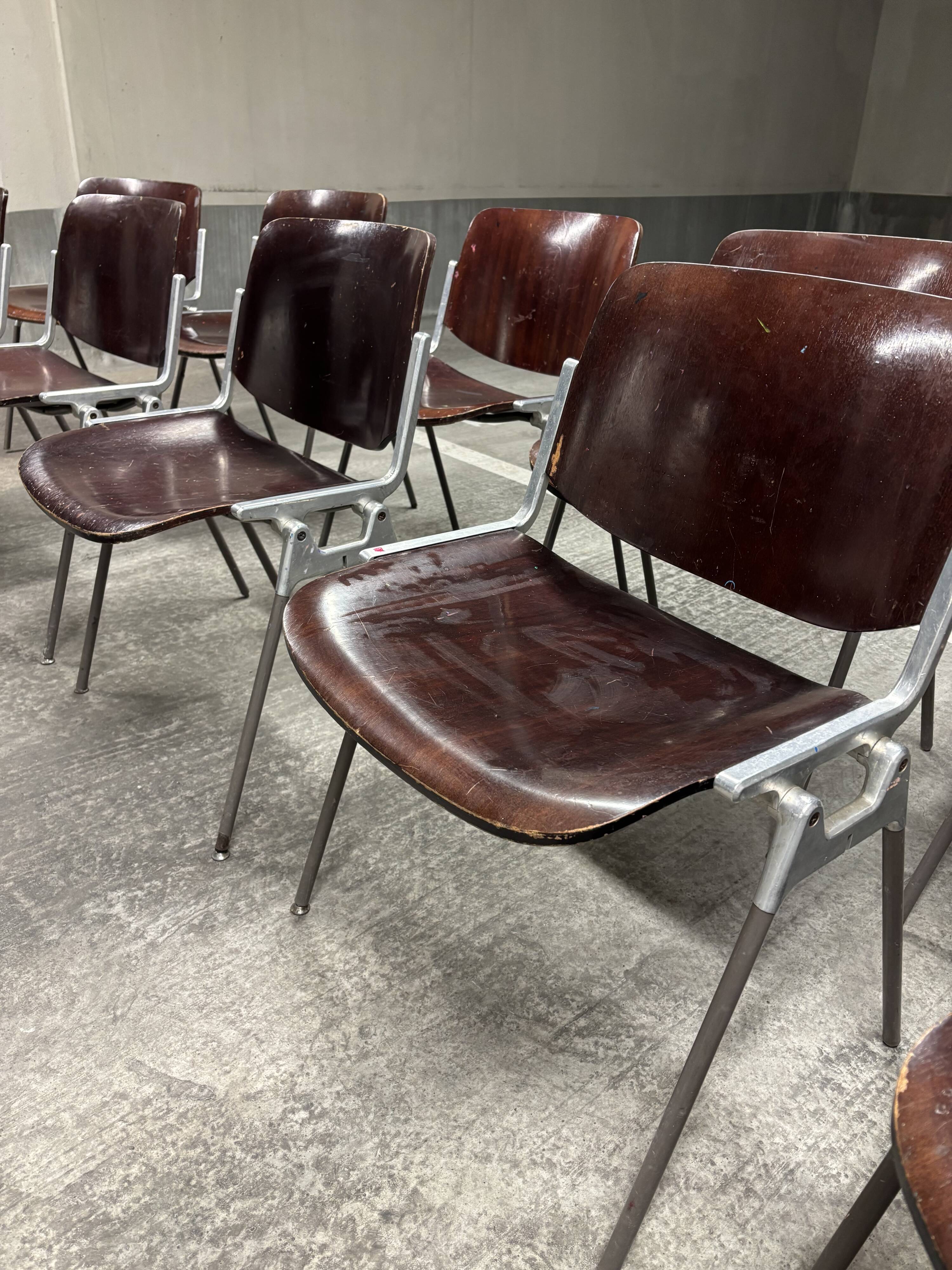 Set of 10 DSC 106 chairs by G. Piretti for Castelli.