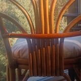 Chaise vintage en rotin et bambou, France, des années 1960