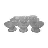 Engraved glass champagne glasses