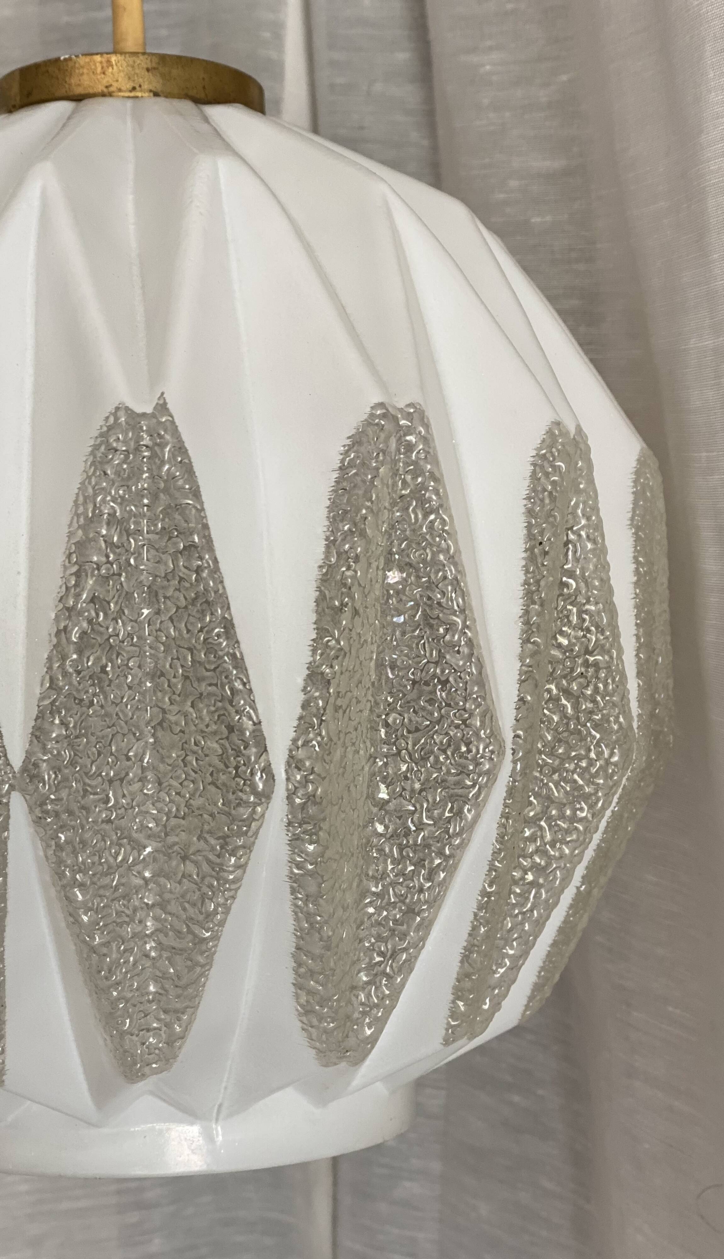 Vintage 1950s Bauhaus style modernist globe pendant light