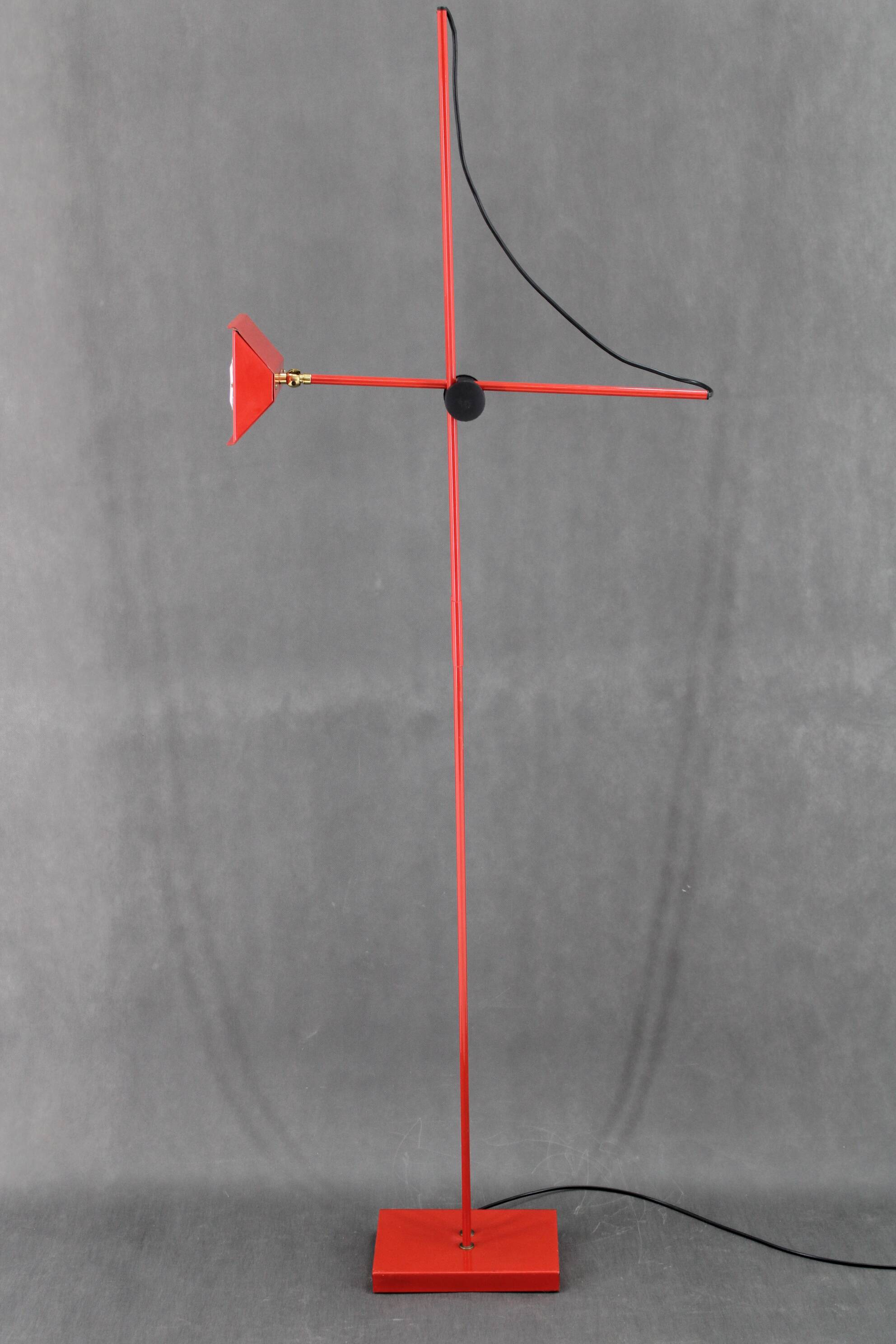 1980s Halogen Red Floor Lamp, Italy