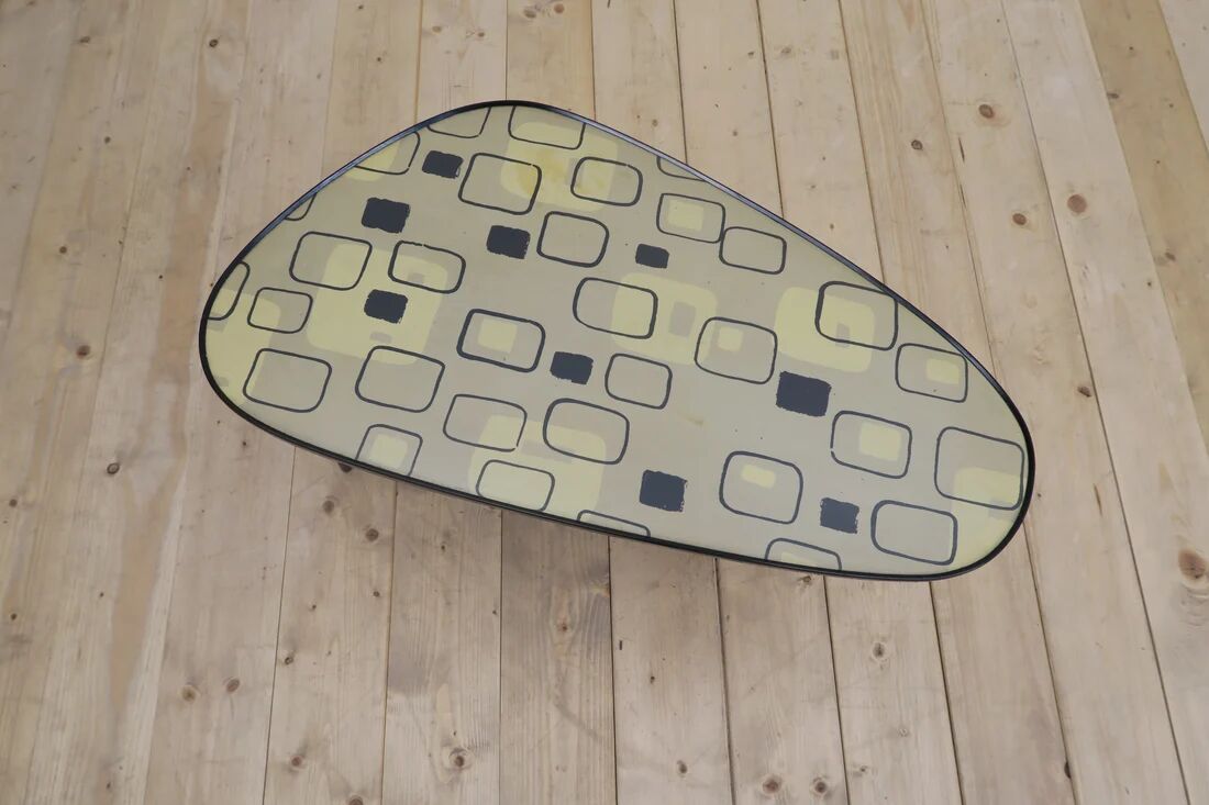 Low mid-century coffee table in formica and wood, Germany 1970.