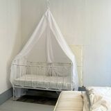 Wrought iron baby bed with mattress