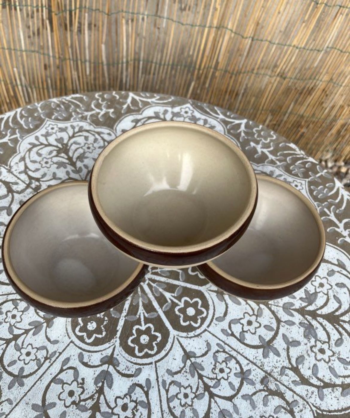 Lot De 3 Bols En Grès Digoin France - Diamètre 11 Cm - Hauteur 5,5 Cm - Occasion Bon état