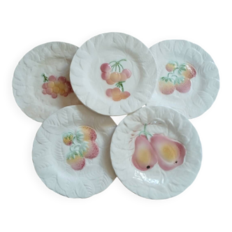 5 dessert plates in earthenware