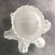 Vintage frosted glass vase from Italy in a tulip shape with a flared rim.