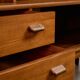 Mid-Century Teak Highboard with Sculpted Legs, Storage and Glass Shelf, 1960s
