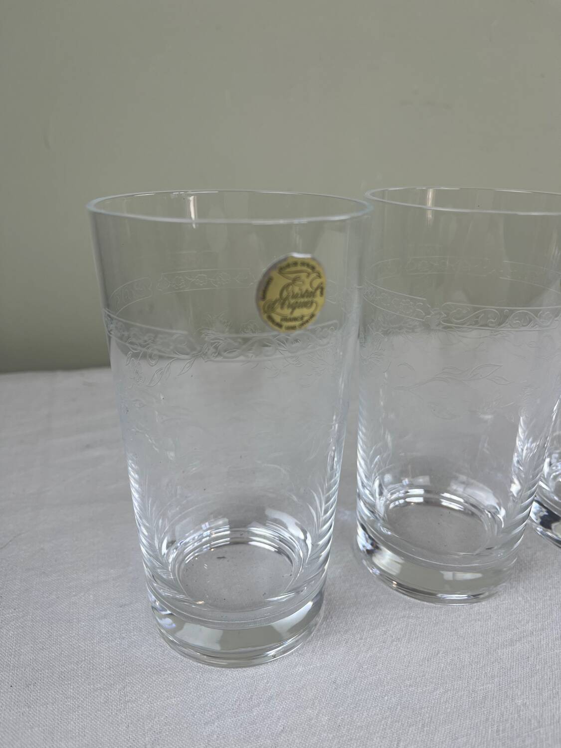 6 engraved glasses