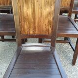6 chairs peacock and wood