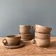 Series of 6 vintage coffee cups in Aris stoneware