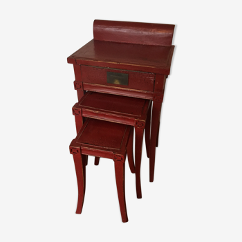 Asian style red pull-out tables