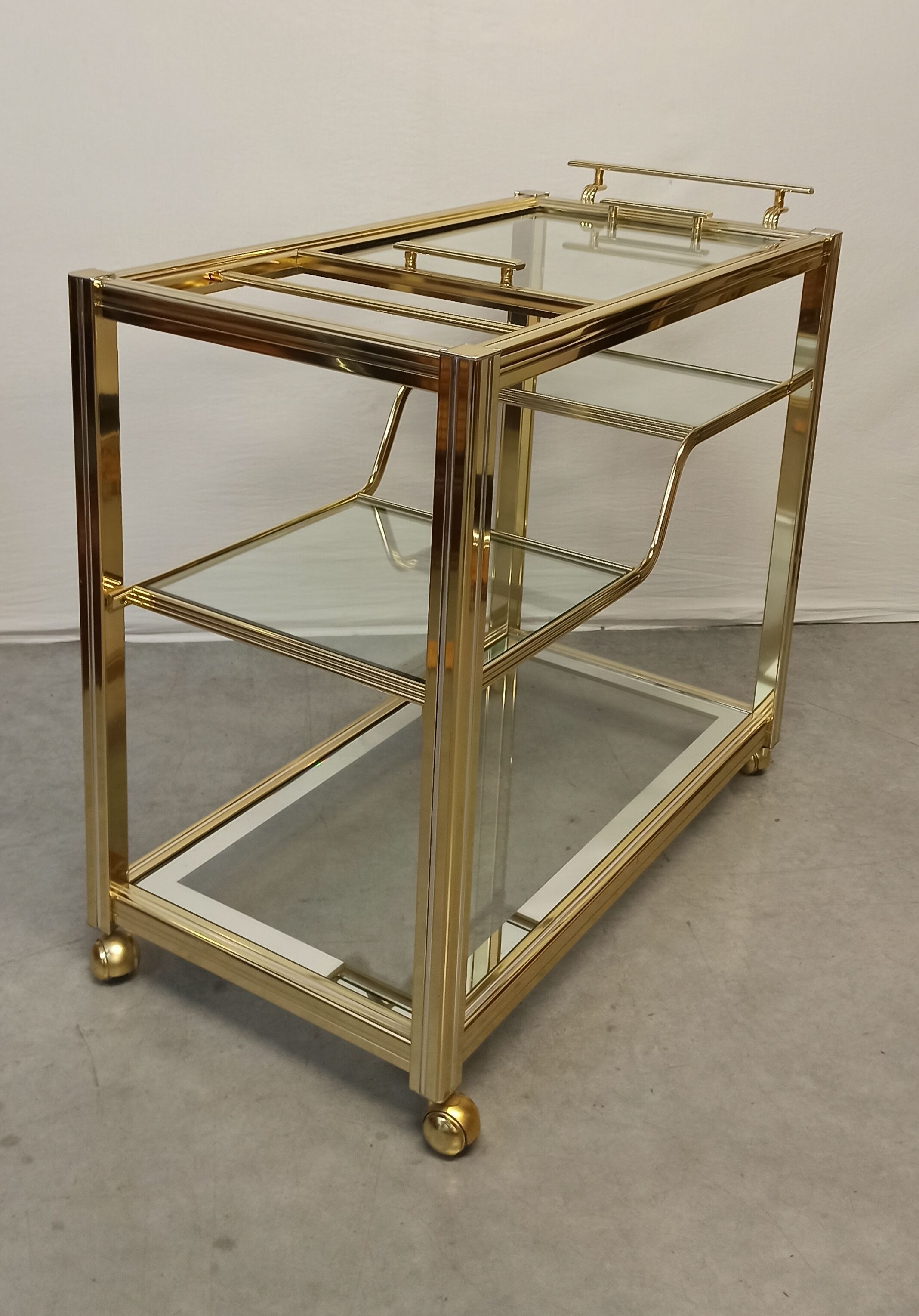 Vintage brass bar service