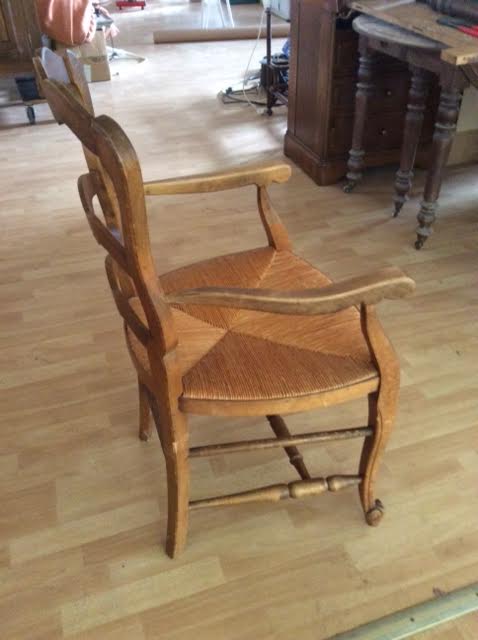 Fauteuil bois et paille