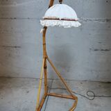 Bamboo and rattan reading lamp, Italy 1950s