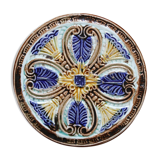 Dessous de bouteille / dessous de plat faïence en barbotine art nouveau fin XIXe début XXe