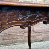 Rocaille louis xv style desk table in walnut provence 1920s