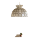 Suspension lampshade in mother-of-pearl 1950 vintage light fixture