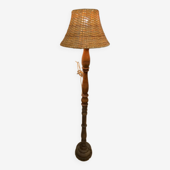 Lampadaire vintage en chêne