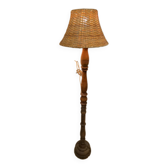 Vintage oak floor lamp