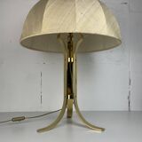 Large ( 65 cm ) midcentury brass space age mushroom table lamp, 1960s