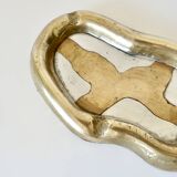 Asymmetrical brass ashtray / pocket emptier – brutalist David Marshall