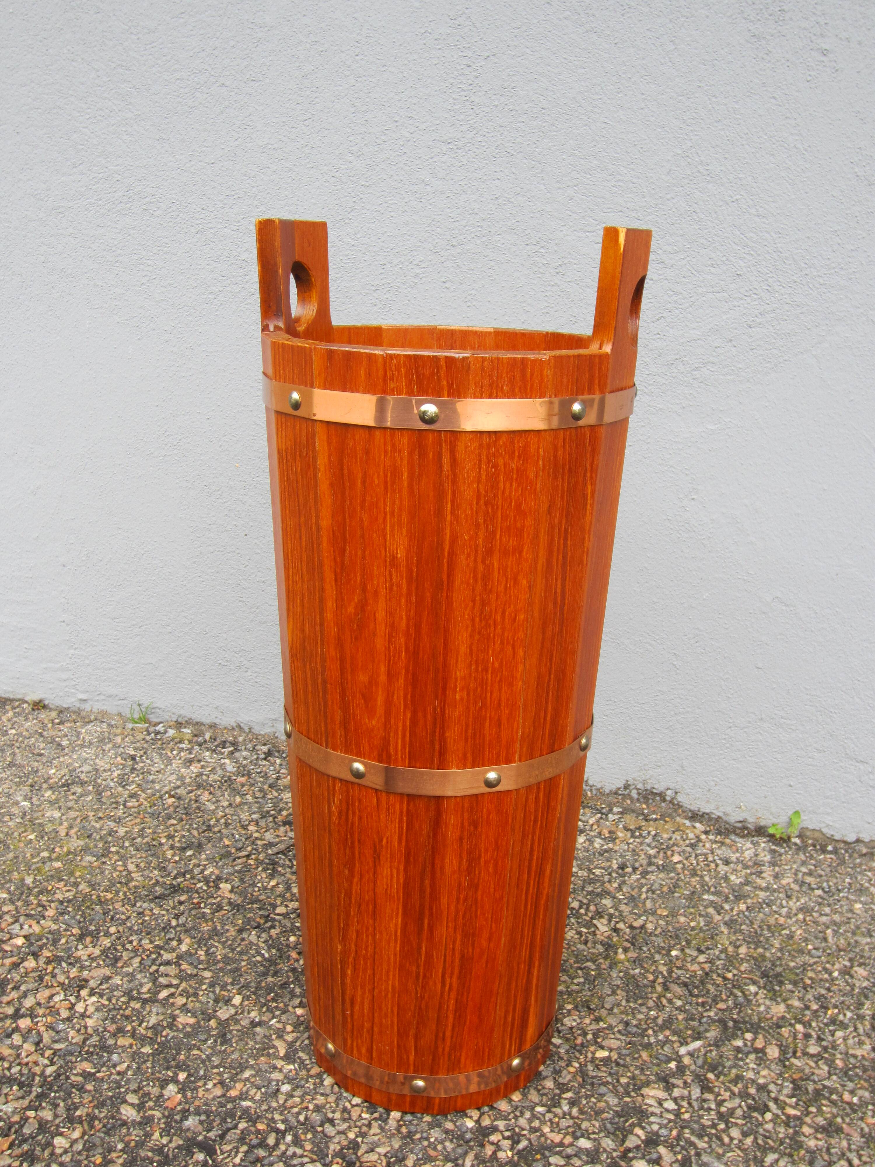 Scandinavian teak umbrella stand by JH Sävsjö