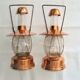 Pair bottles carafes bottles musical lantern vintage copper 60