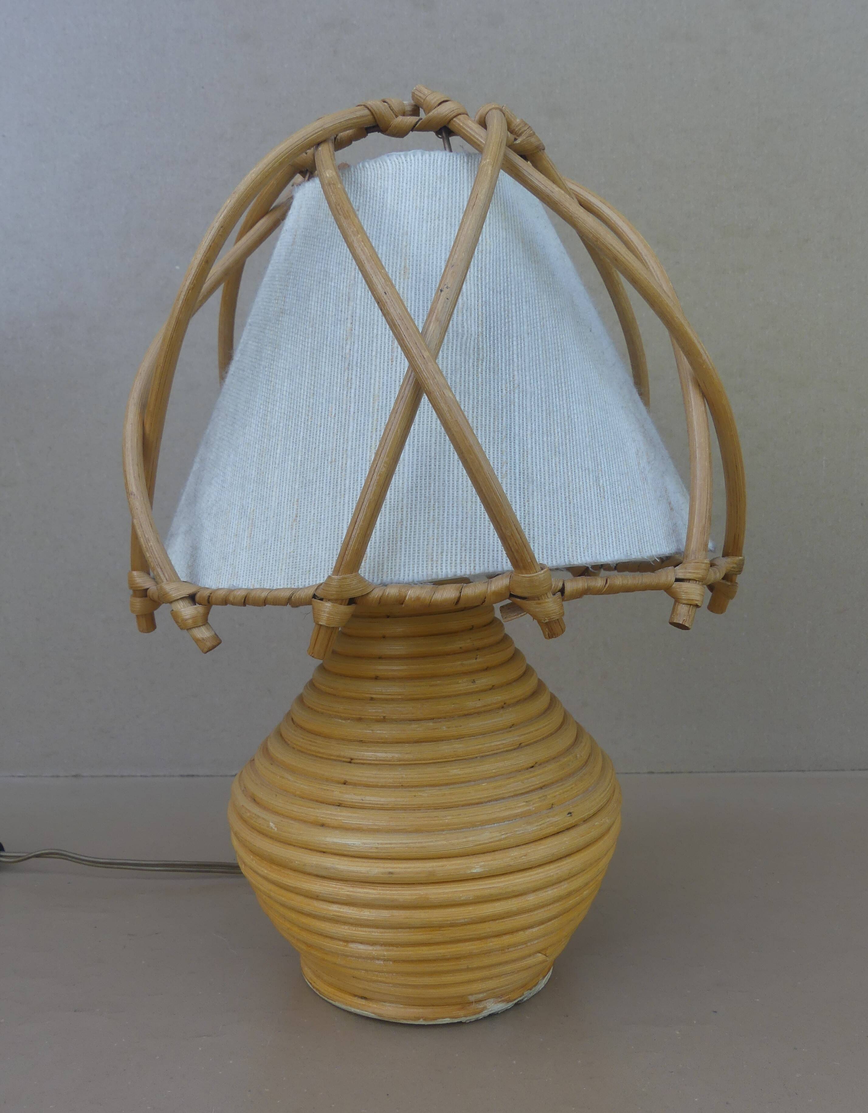 Louis SOGNOT rattan bedside lamp