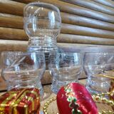 4 petits verres à liqueur forme boule gravé" épi de blé "