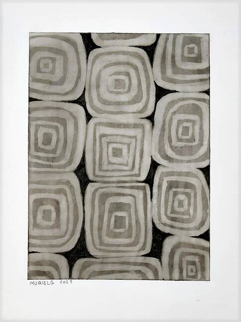 Abstract charcoal drawing 1 black and white