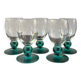 Set of 5 Luminarc wine glasses model Molière in Sapphire colour.