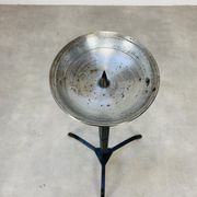Bougeoir pique cierge brutaliste fer forgé 69 cm