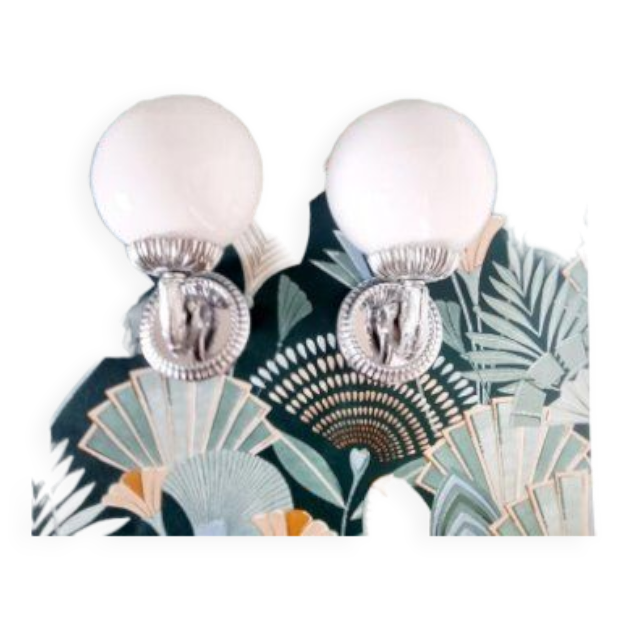 2 appliques vintage en métal argenté