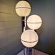 Space lamp in chrome metal and opaline globe, 1970.