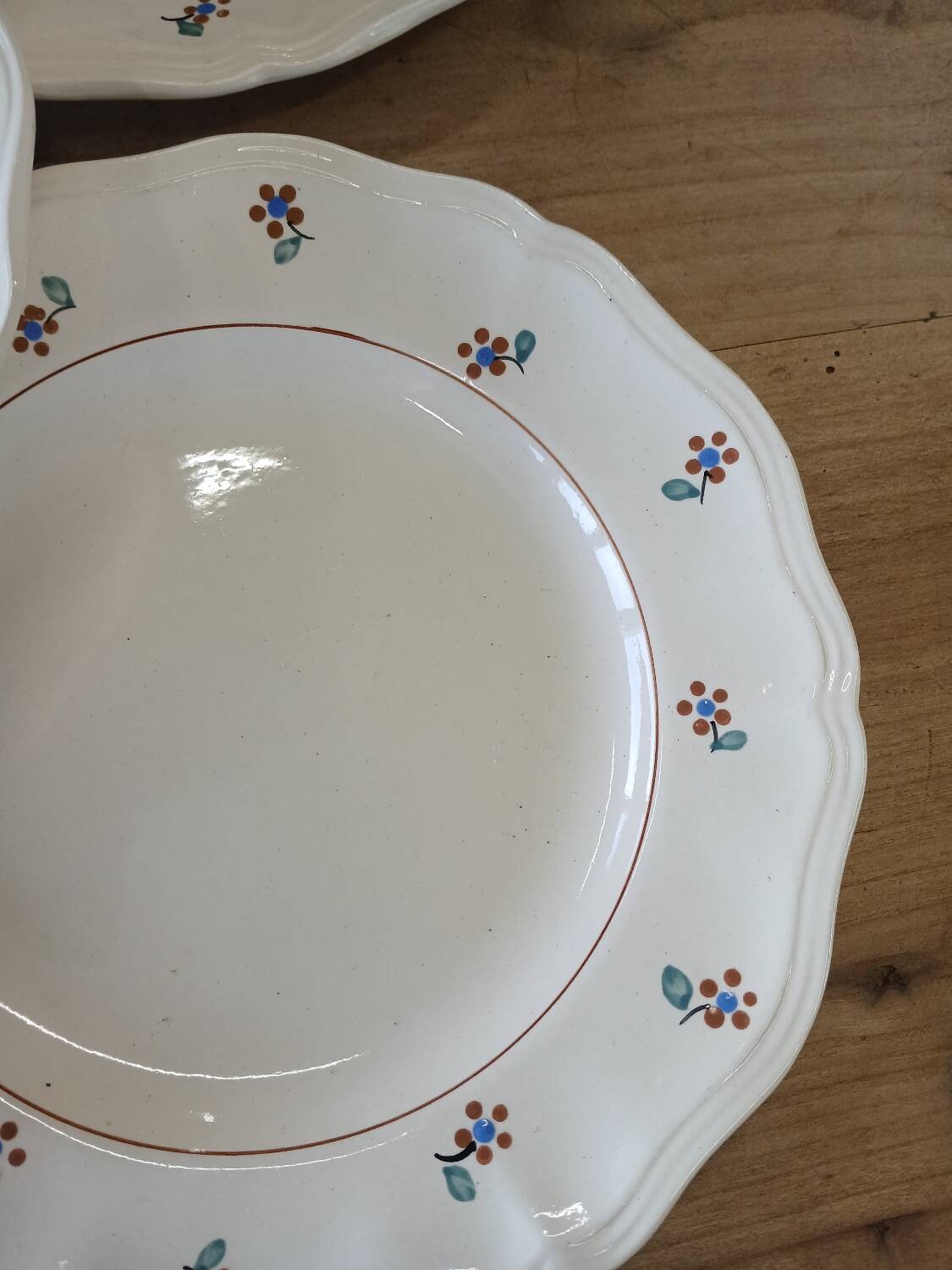 9 old flat plates Digoin Sarreguemines