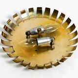 Mid Century Modern ceiling lamp made of glass stones and brass frame