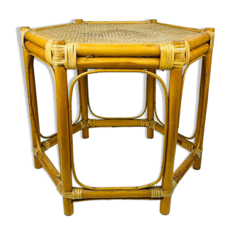 Vintage Italian rattan coffee table, 1960s.