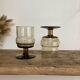 5 vintage glasses in smoked glass