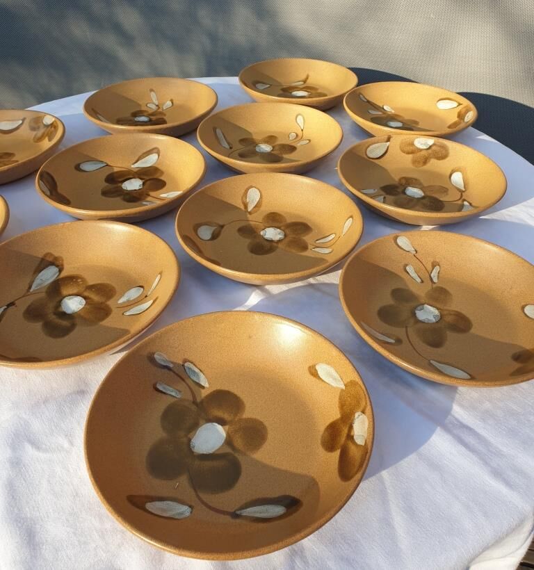 Set 12 hollow plates D20.5 Nadège 1970 Sarreguemines